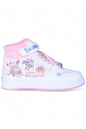 Prokids 4444 Beyaz Cırtlı Boğazlı Kız Çocuk Spor Ayakkabı