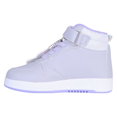 Prokids 4444 Gri-Lila Cırtlı Boğazlı Kız Çocuk Spor Ayakkabı