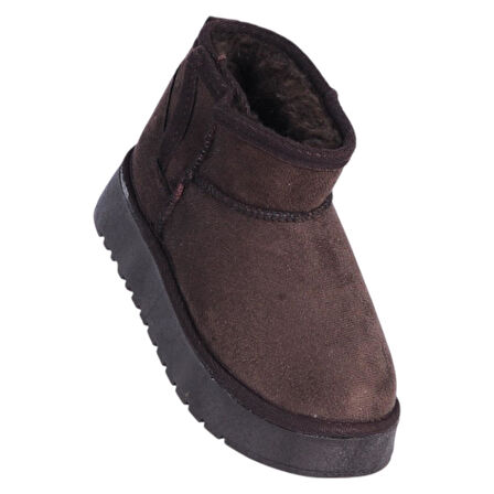 Skuaıter Garf Kahve Kız Çocuk İçi Kürklü Düz Bot