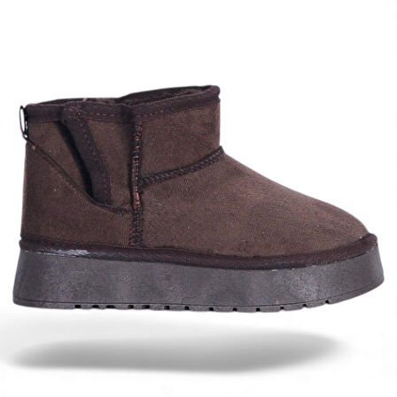 Skuaıter Garf Kahve Kız Çocuk İçi Kürklü Düz Bot