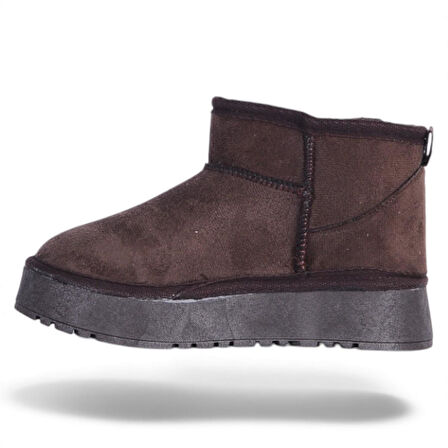 Skuaıter Garf Kahve Kız Çocuk İçi Kürklü Düz Bot