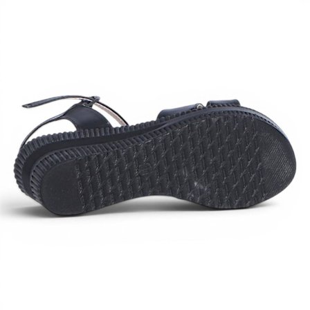 Byn Ayışığı By34 Cilt Siyah Kadın 7 Cm Topuklu Sandalet