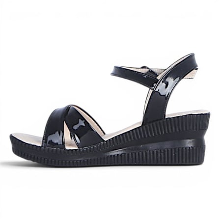 Byn Ayışığı By34 Rugan Siyah Kadın 7 Cm Topuklu Sandalet