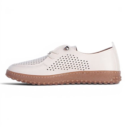 Ayzen 1050 Krem Kadın Loafer Ayakkabı