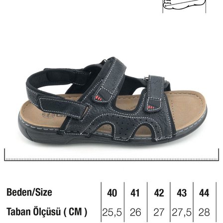 Gezer 10676 Siyah Cırtlı Yazlık Erkek Sandalet