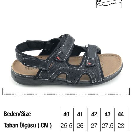 Gezer 10676 Siyah Cırtlı Yazlık Erkek Sandalet