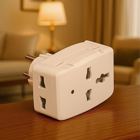Universal Priz Çevirici Dönüştürücü, Işıklı Çok Amaçlı Golyat Fiş, AB (Europlug), ABD (NEMA), İngiltere, Avustralya-Çin, 110-250V AC geniş voltaj aralığı ve 13A-250W yük kapasitesi