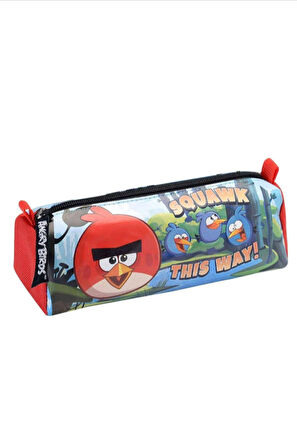 Angry Birds Lisanslı Tek Bölmeli Silindir Kalem Çantası , Kalemlik, Kalem Kutusu