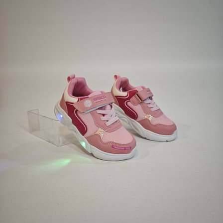 Wisco 018 Pembe Cırtlı Işıklı Bebe Kız Çocuk Spor Ayakkabı