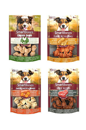 Smartbones 4 Çeşit Karma Mini Köpek Ödülü 8 Li 128 Gr. X 4 Adet