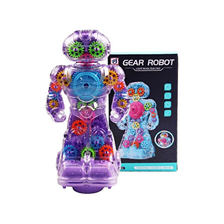 Sesli ve Işıklı 360 Derece ve Çarkları Dönen Oyuncak Robot