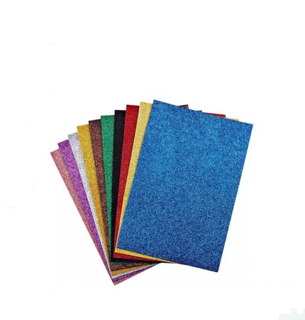 10'LU Eva Kağıdı Süngeri 20x30 Simli Yapışkanlı Krışık Renk