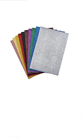 10'LU Eva Kağıdı Süngeri 20x30 Simli Yapışkanlı Krışık Renk