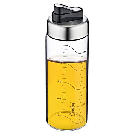 Cambu Tiktak Borosilikat Damlatmaz Otomatik Açılan Kapaklı Cam Yağdanlık 500ML