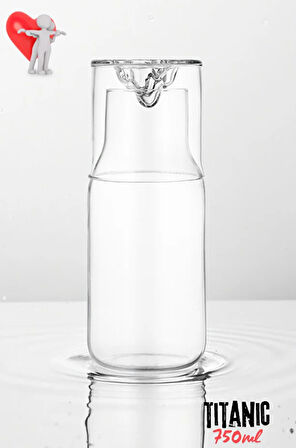 Cambu Titanic Borosilikat, Termosilikat Başucu sürahisi Cam Sürahi 750ML