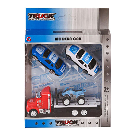4'lü Araba Seti (Taşıyıcı Kamyon, ATV, 2 Otomobil)