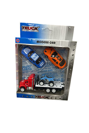 4'lü Araba Seti (Taşıyıcı Kamyon, ATV, 2 Otomobil)