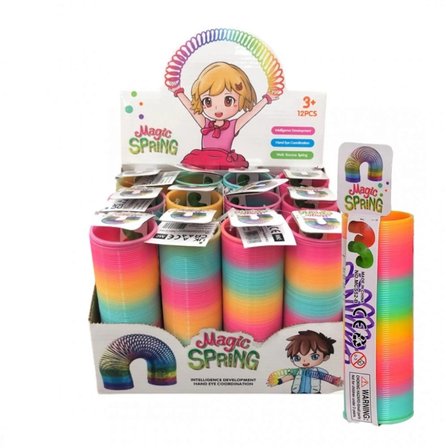 Gökkuşağı Renkli Uzun Boy Sert Plastik Stres Halkası, Rainbow Stres Yayı, El-Göz Koordinasyon Yayı 16CM