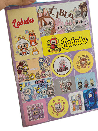 Labubu Sticker Defteri 17x24cm Sayfalar 10 Sayfa Yeni Modeller