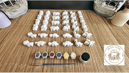 36 Adet (3D) Hayvanlar Alemi Taş Boyama Figür Çocuk Gelişimi Boyama Etkinlik Seti Zoo Stone Painting