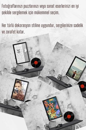 21lik Puzzle Poster Resim Çerçevesi PVCli Postersiz Resimsiz Çerçeve (Ceviz, 48x68)