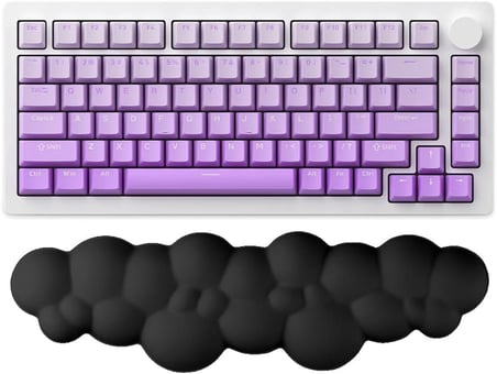 Bulut Şekilli Klavye Bilek Desteği Ergonomik &amp; Konforlu Memory Foam Kaymaz Taban Bilek Yastığı (Pembe)