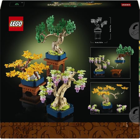 Botanicals Mini Bonsai Ağaçları 10373 – Bitki Tutkunu Yetişkinler için Ginkgo, Wisteria ve Siyah Çam Ağaçlarından Oluşan Dekoratif Bitki Modeli, Yaratıcı Hediye Fikri (709 Parça)