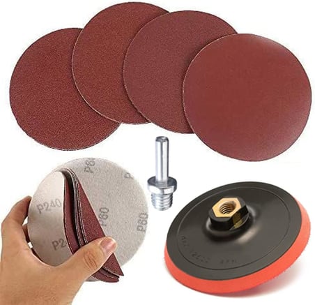 Cırt Zımpara Seti + Matkap Aparatı 115 mm (17 Parça)