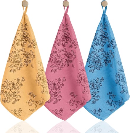 | Premium Kalite Desenli Kadife Mutfak Bezi | Leke Tutmaz-Koku Yapmaz x3 Adet 30x40cm