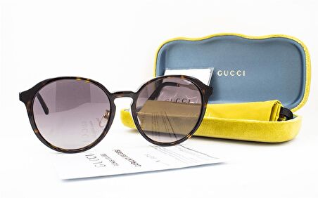 GUCCI  0205SK 003 57  Unisex KAHVE Çekik Çerçeve Güneş Gözlüğü