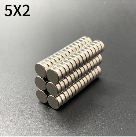 Dünya Magnet 20 Adet - Yuvarlak Neodyum Mıknatıs, 5X2 Mm, Güçlü Magnet, N35 Kalite