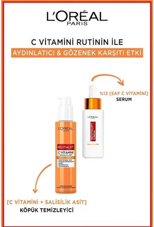 Revitalift Clinical C Vitamini ve Salisilik Asit İçeren, Aydınlatıcı ve Gözenek Karşıtı Köpük Temizleyici