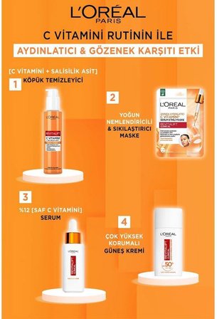 Revitalift Clinical C Vitamini ve Salisilik Asit İçeren, Aydınlatıcı ve Gözenek Karşıtı Köpük Temizleyici