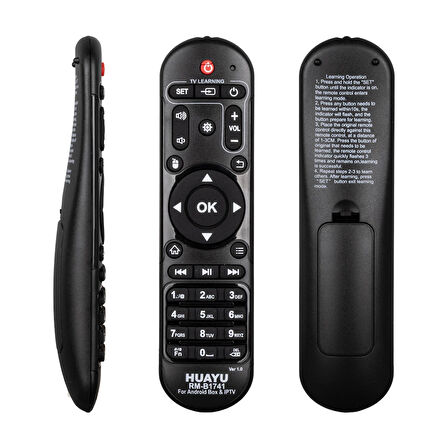 Huayu KR RM-B1741 Universal Android Boc Ip Tv Kumanda Tüm Android Kumandalarını Kopyalayabilir