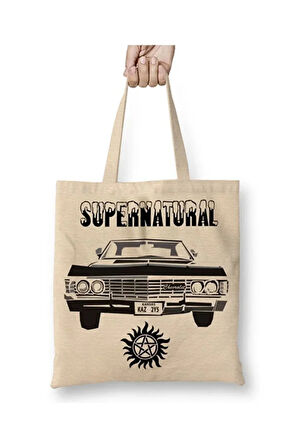 Supernatural Dean Winchester Ruby Castiel Bobby Singer Impala Dizi Bez Çanta Uzun Saplı
