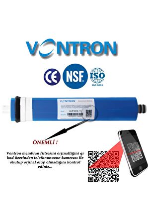 Su Arıtma Cihazı Nsf Onaylı QR Kodlu Orijinal 80 GPD Vontron Membran Filtre