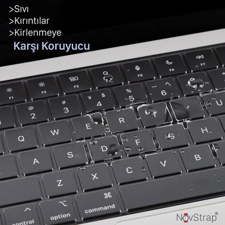 MacBook Air 13.6 ile Uyumlu Klavye Koruyucu Türkçe Q Şeffaf Silikon – A2681 M2, A3113 M3, A3240 M4, A3449 M5