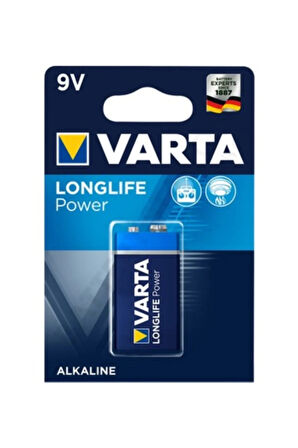 9v Longlife Power Alkalin Pil