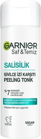 Saf &amp; Temiz Salisilik Sivilce İzi Karşıtı Gözenek Sıkılaştırıcı Peeling Tonik // Salisilik &amp; Niasinamid &amp; Skualen &amp; AHA 120 ml
