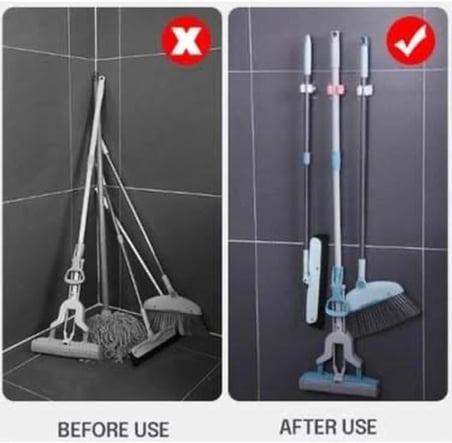 Paspas Süpürge Fırça Ve Mop Askısı Sap Tutucu Mutfak Banyo Askı (3)