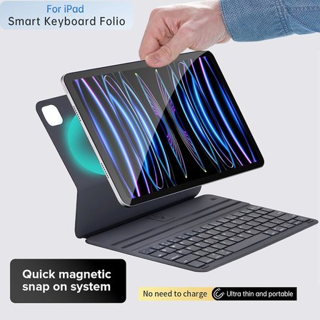 İpad 12.9"3.4.5.6.Nesil M1.M2 2022.2021/ iPad Air 13 (M2, 2024/M3,2025) ile Uyumlu Magic Keybord Folio klavyeli kılıfı