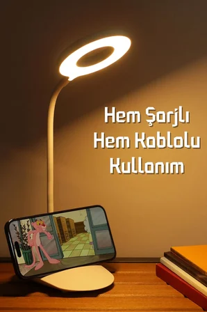 Masa Lambası Dokunmatik 3 Renk 24 Led Telefon Standlı Kademeli Çalışma Okuma Işığı Gece Lambası Q3