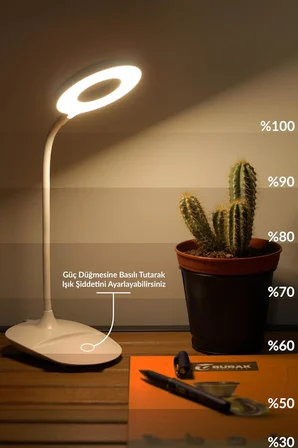Masa Lambası Dokunmatik 3 Renk 24 Led Telefon Standlı Kademeli Çalışma Okuma Işığı Gece Lambası Q3