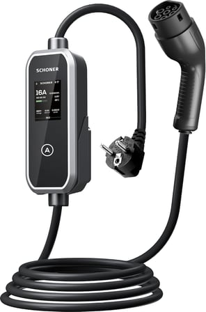 3.5kw Taşınabilir Elektrikli Araç Şarj Istasyonu -Tak ve Şarj Et- Wi-Fi/Bluetooth Smart 5 Metre Tip2 Kablolu