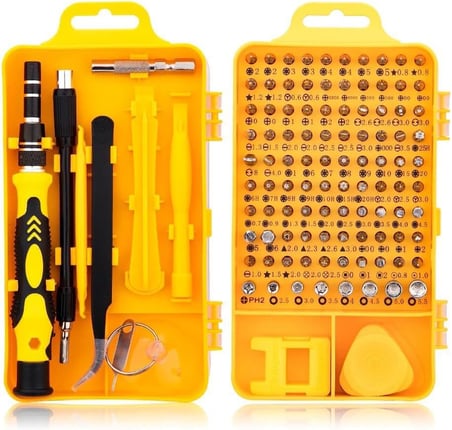 DailyTech 115 in 1 Hassas Sarı Çoklu Tornavida Seti El Alet Takımı