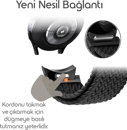 Yeni Nesil Bağlantı Örgü Loop 20mm Kordon Samsung ile Uyumlu Galaxy Watch 7/6/5/4 Serisi için Galaxy Watch 7 Kordon (40mm/44mm) Watch 6/4 Classic (47/43/42mm) Watch 5 Pro Uyumlu