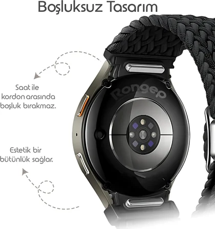 Yeni Nesil Bağlantı Örgü Loop 20mm Kordon Samsung ile Uyumlu Galaxy Watch 7/6/5/4 Serisi için Galaxy Watch 7 Kordon (40mm/44mm) Watch 6/4 Classic (47/43/42mm) Watch 5 Pro Uyumlu