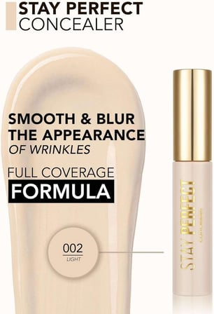 Stay Perfect Yüksek Pigmentli &amp; Yarı Mat Bitişli Likit Kapatıcı 002 LIGHT