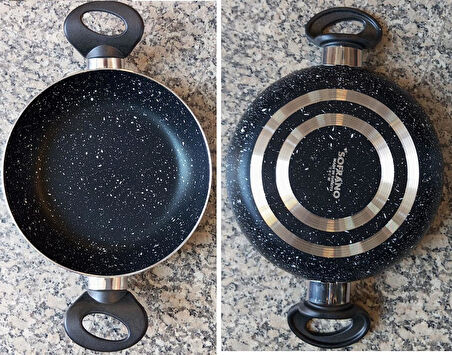 Granit Kaplama 18 cm Sahan yanmaz yapışmaz ekonomik ev öğrenci iki kulplu sahan