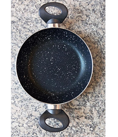 Granit Kaplama 18 cm Sahan yanmaz yapışmaz ekonomik ev öğrenci iki kulplu sahan